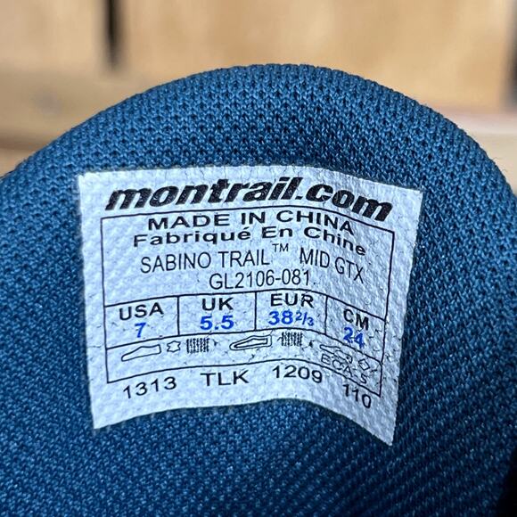 Montrail Sabino Trail Mid GTX Mesh Gortex Waterproof Hiking Boots Womens Size 7 - Picture 12 of 12